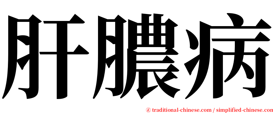 肝膿病 serif font