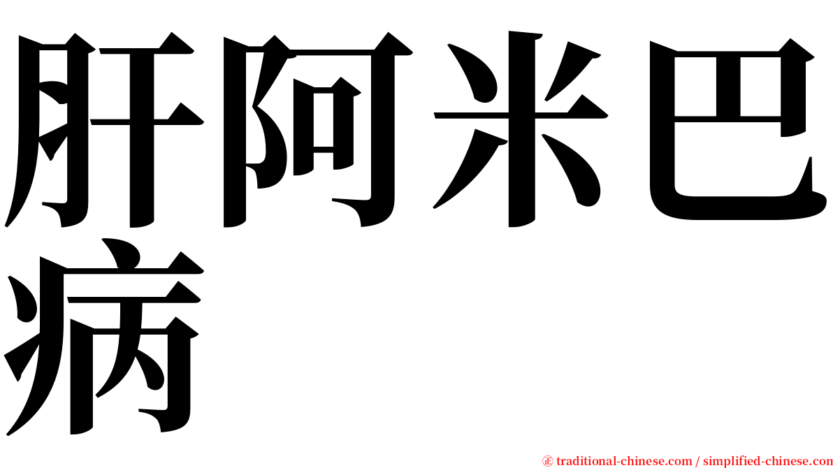 肝阿米巴病 serif font