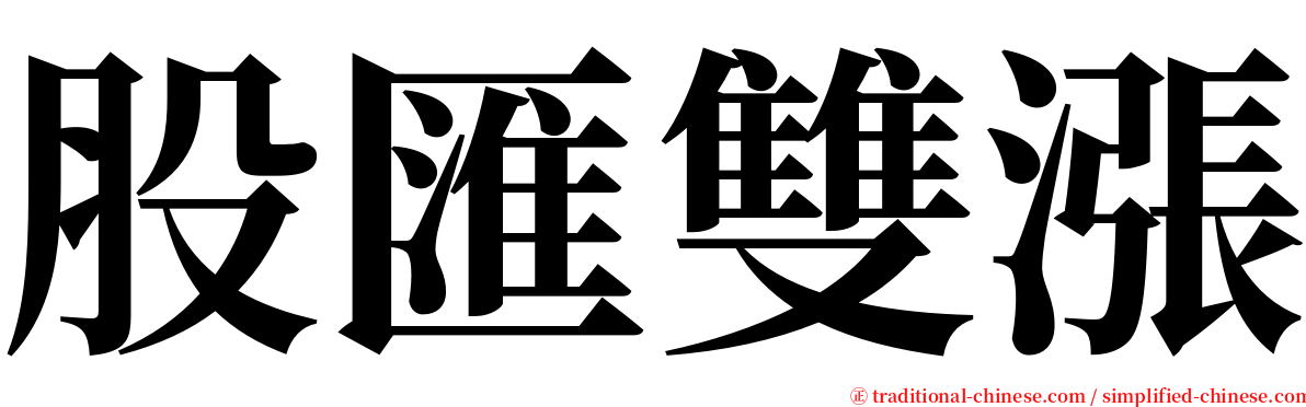 股匯雙漲 serif font