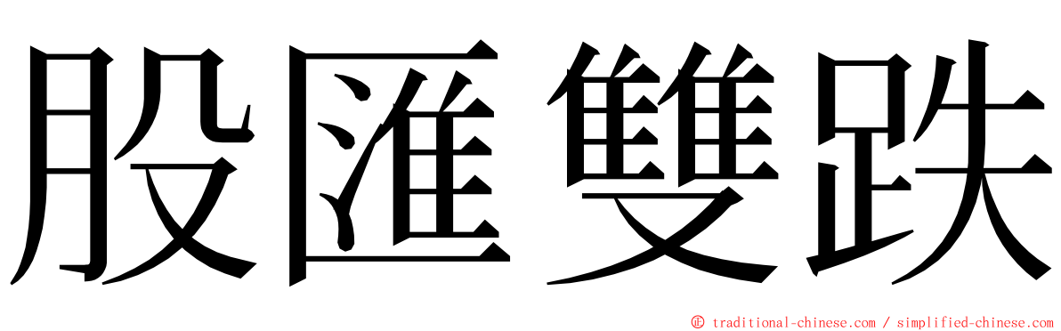 股匯雙跌 ming font