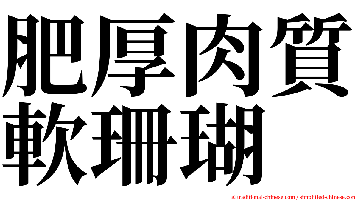 肥厚肉質軟珊瑚 serif font