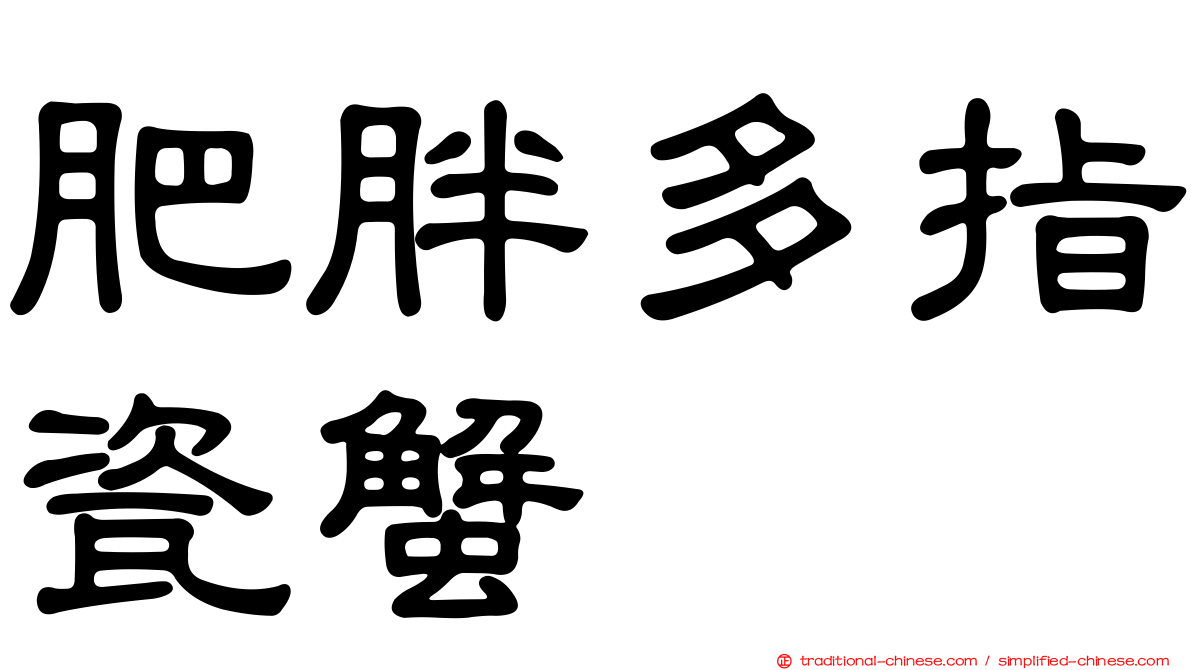 肥胖多指瓷蟹