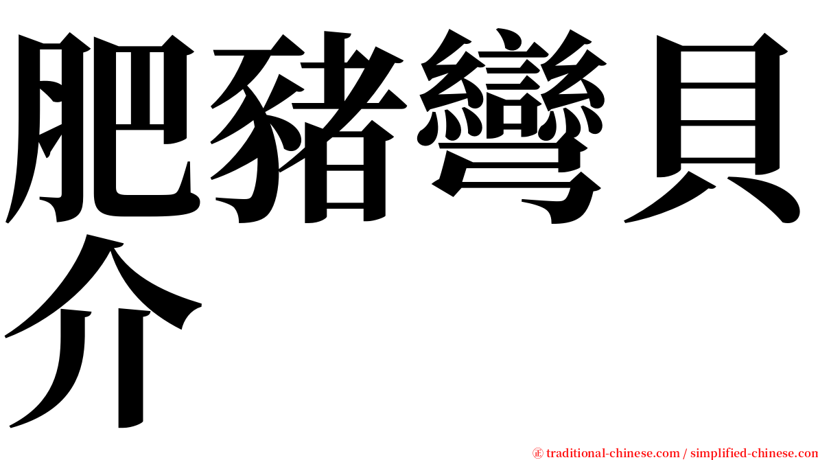 肥豬彎貝介 serif font