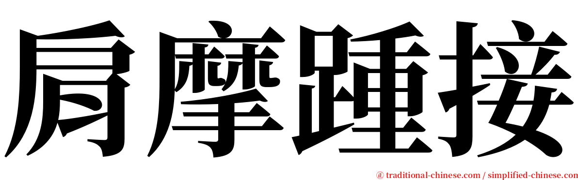 肩摩踵接 serif font