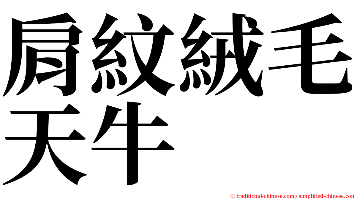 肩紋絨毛天牛 serif font