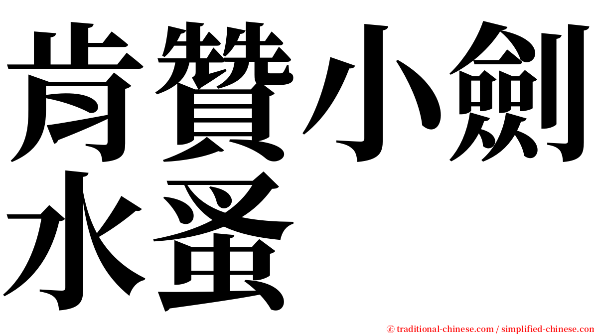 肯贊小劍水蚤 serif font