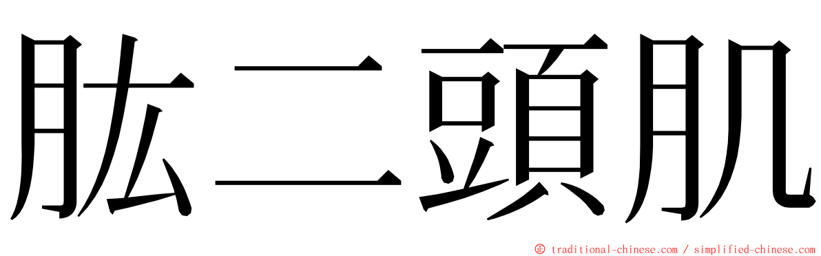 肱二頭肌 ming font