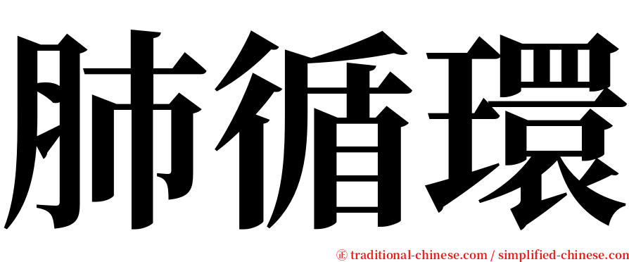 肺循環 serif font