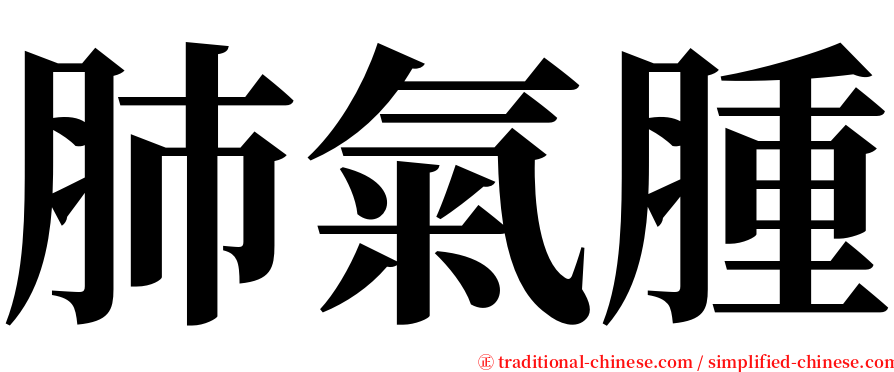 肺氣腫 serif font