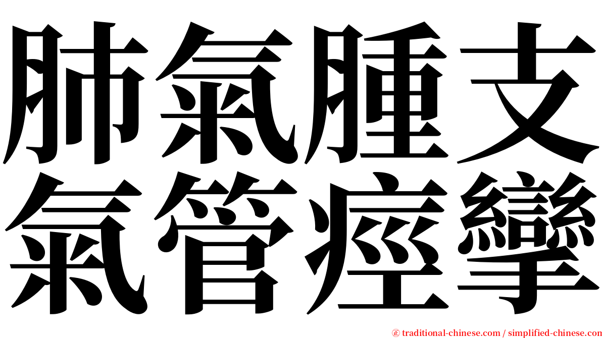 肺氣腫支氣管痙攣 serif font