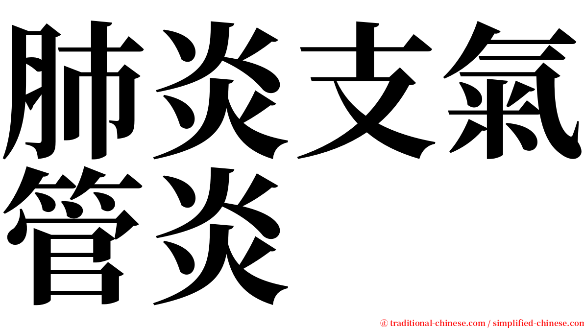 肺炎支氣管炎 serif font