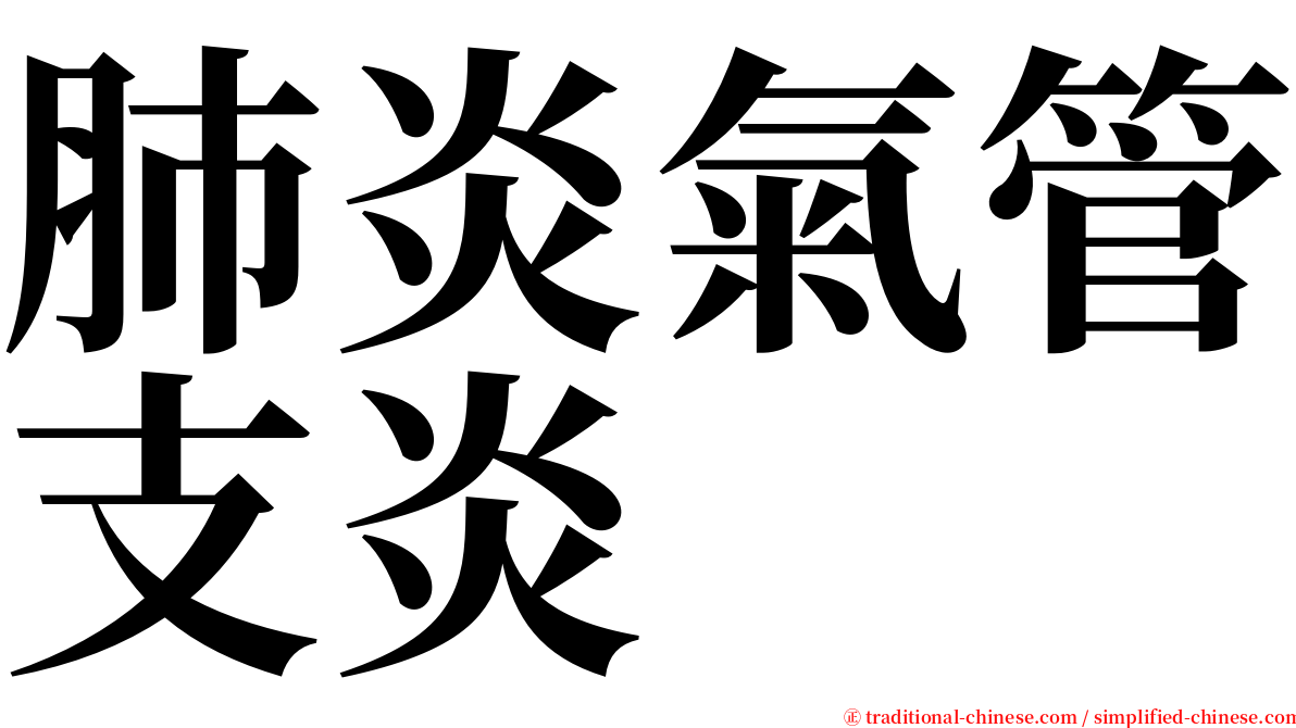 肺炎氣管支炎 serif font