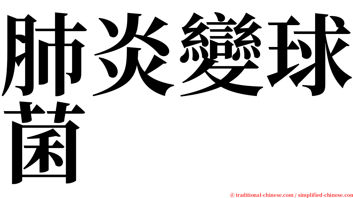 肺炎變球菌 serif font