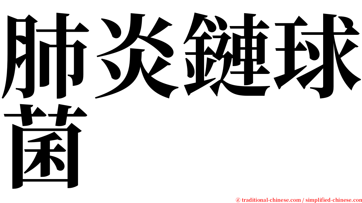 肺炎鏈球菌 serif font