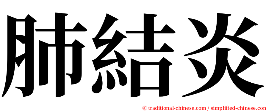 肺結炎 serif font