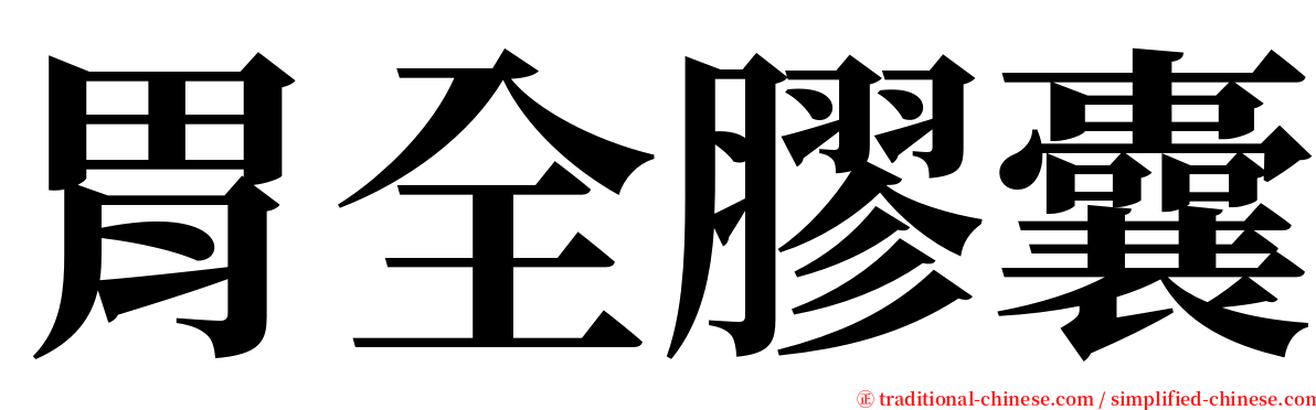 胃全膠囊 serif font