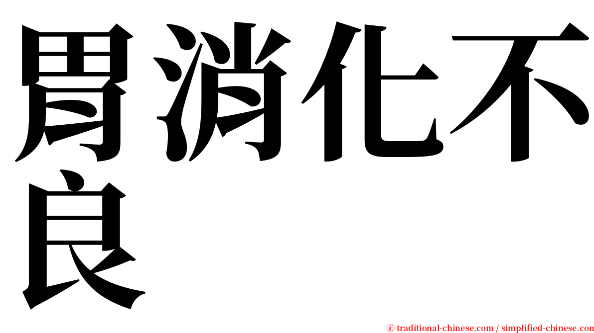 胃消化不良 serif font