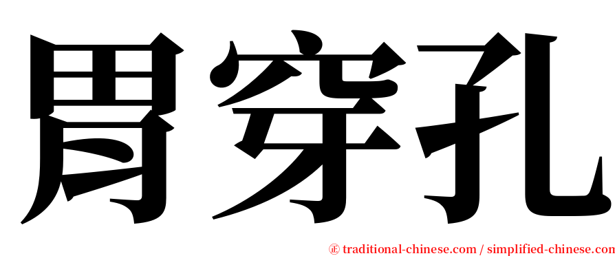 胃穿孔 serif font