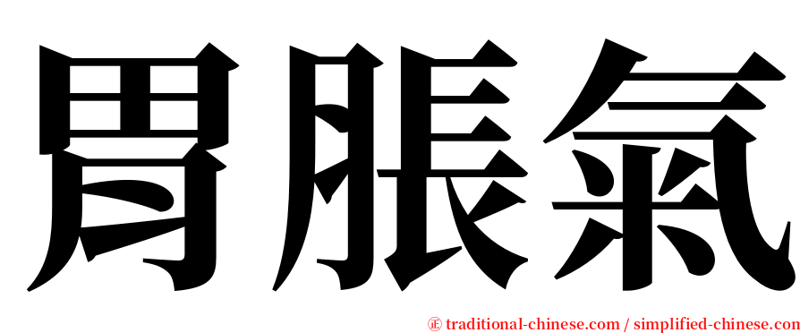 胃脹氣 serif font