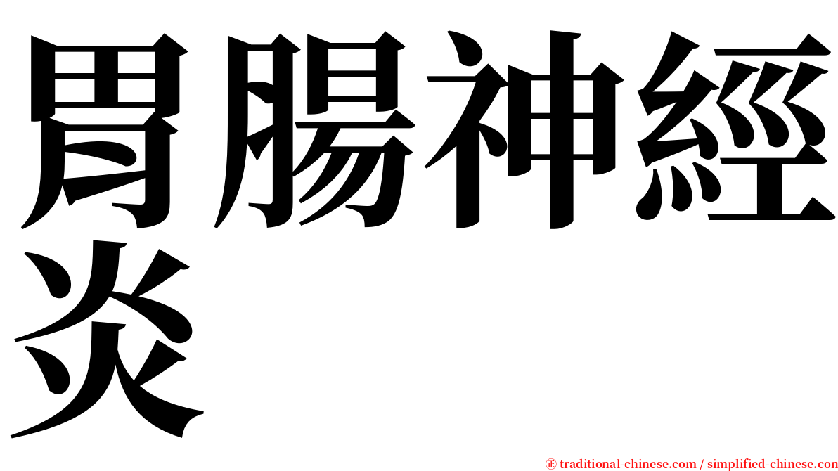 胃腸神經炎 serif font