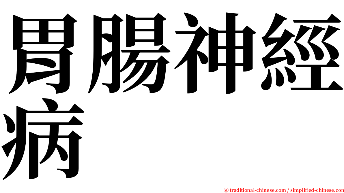 胃腸神經病 serif font