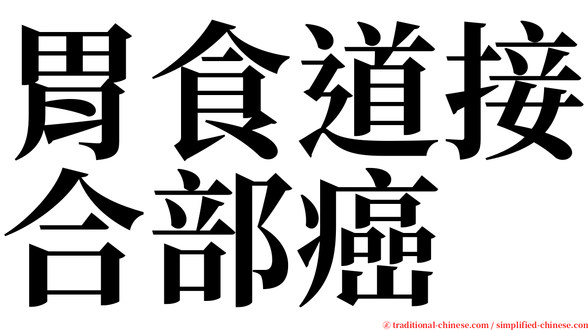 胃食道接合部癌 serif font