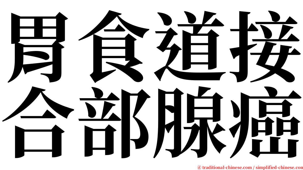 胃食道接合部腺癌 serif font