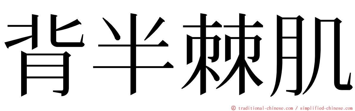 背半棘肌 ming font