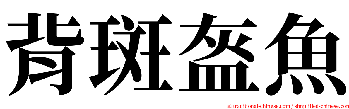 背斑盔魚 serif font