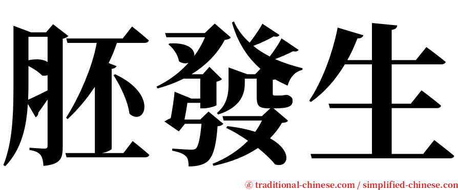 胚發生 serif font