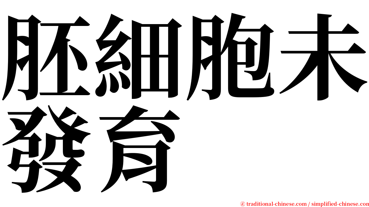 胚細胞未發育 serif font