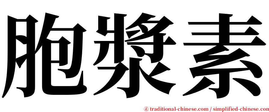 胞漿素 serif font