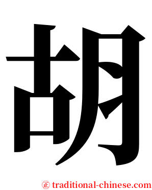 胡 serif font