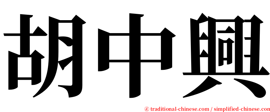 胡中興 serif font
