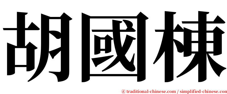 胡國棟 serif font