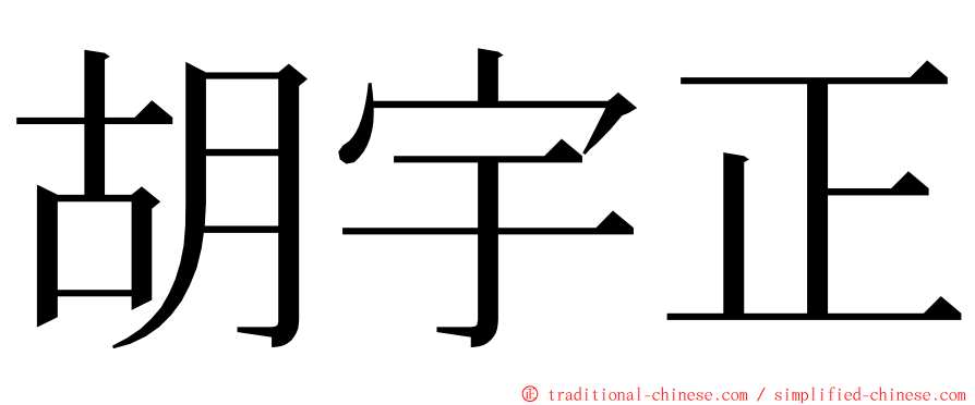 胡宇正 ming font