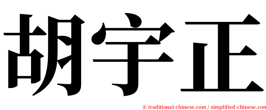 胡宇正 serif font