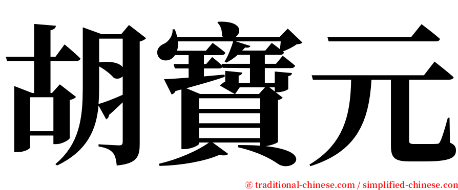 胡寶元 serif font