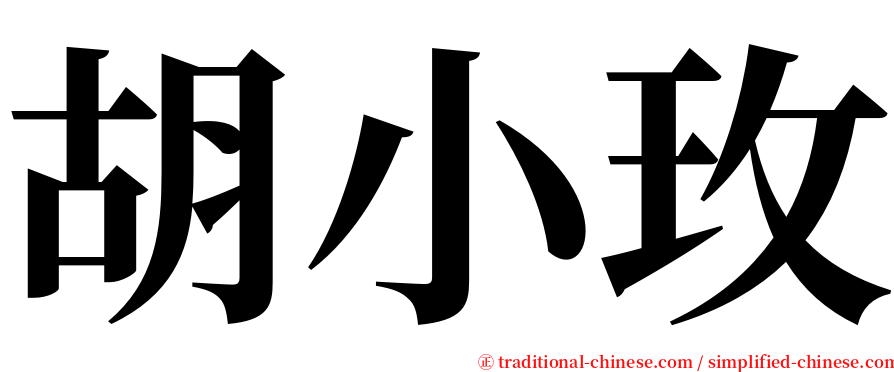 胡小玫 serif font