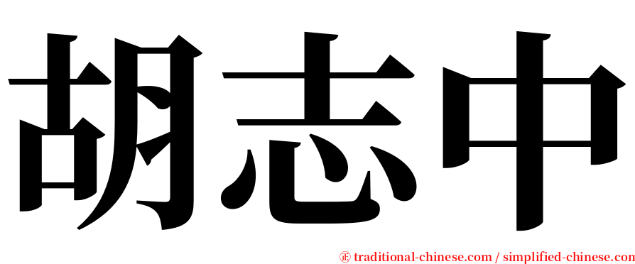 胡志中 serif font