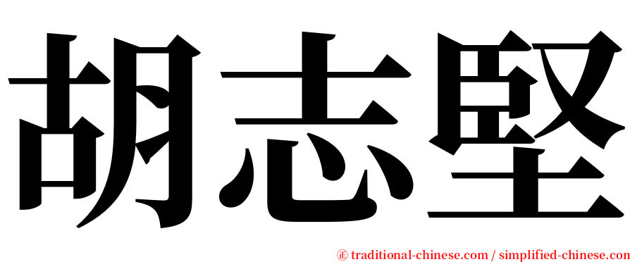 胡志堅 serif font