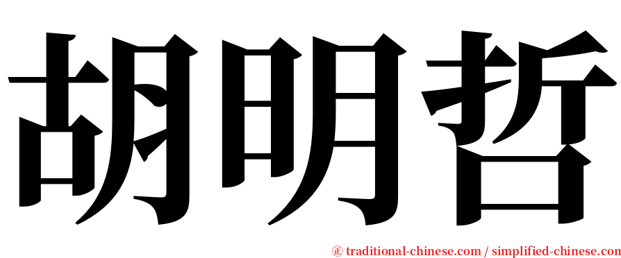 胡明哲 serif font