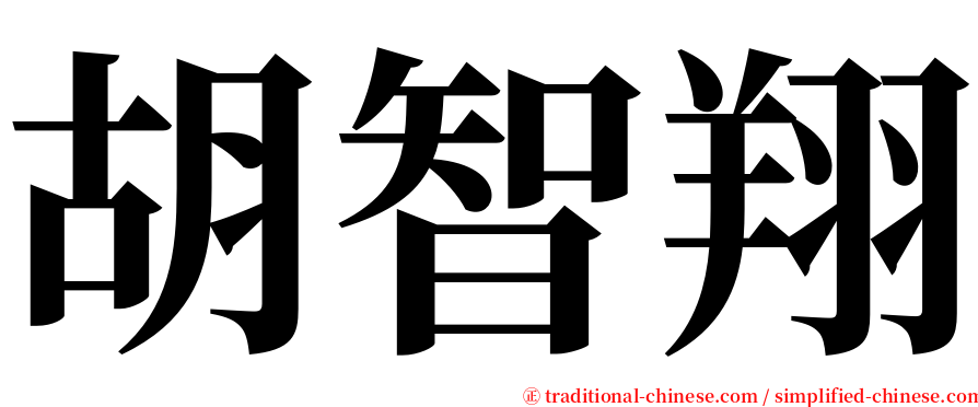 胡智翔 serif font