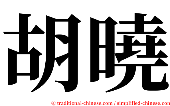 胡曉 serif font