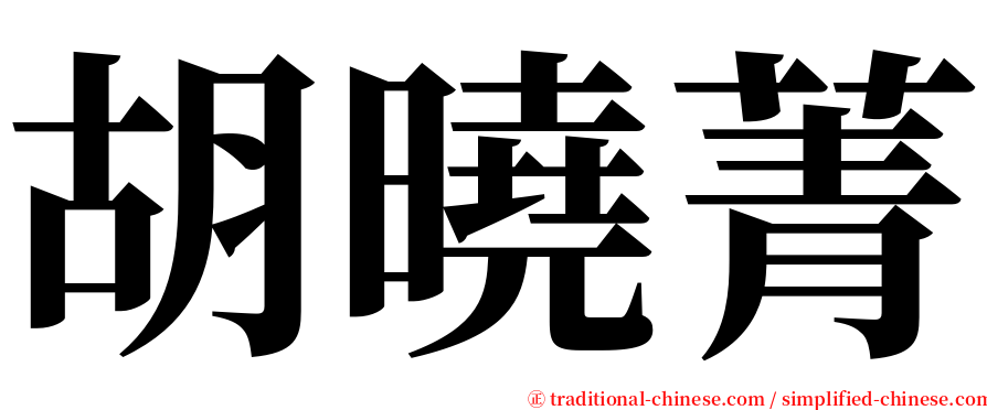 胡曉菁 serif font