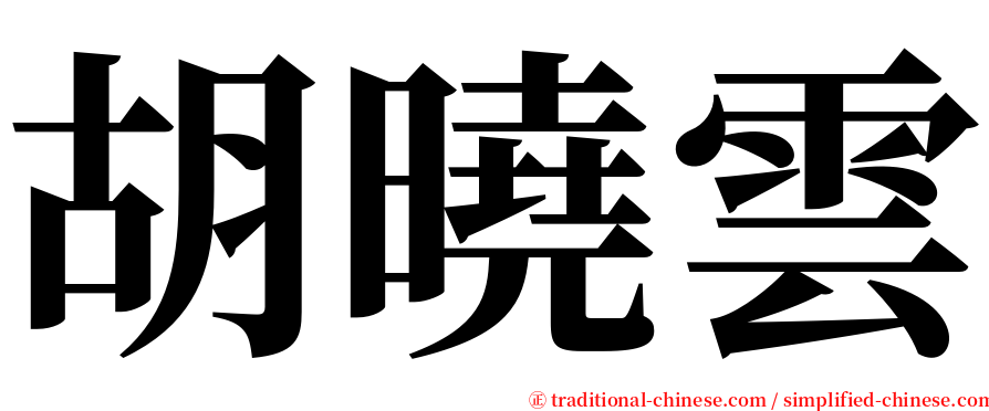 胡曉雲 serif font