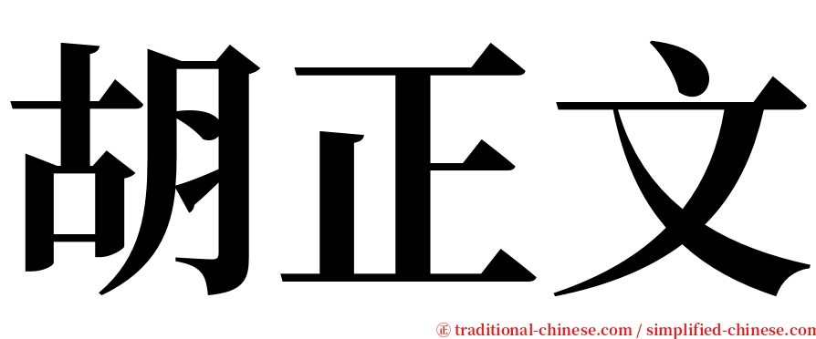 胡正文 serif font