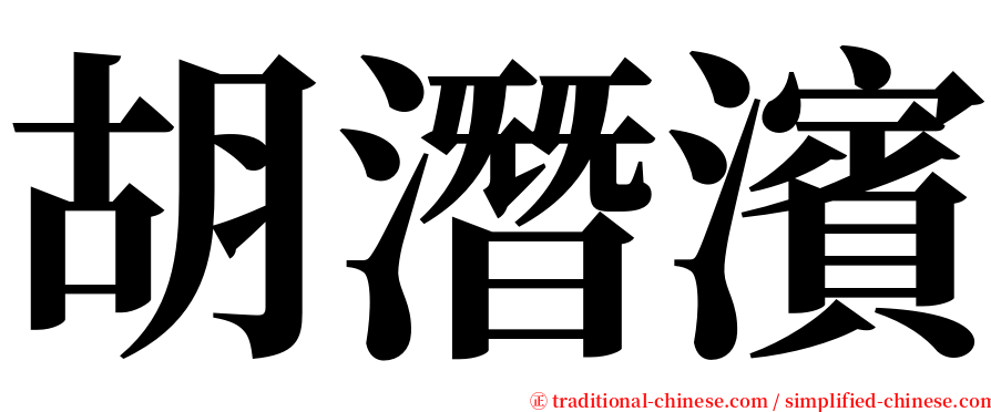胡潛濱 serif font