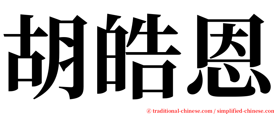 胡皓恩 serif font