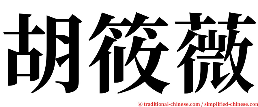 胡筱薇 serif font